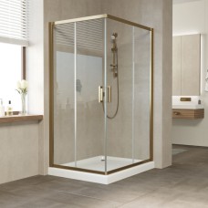 Душевой уголок Vegas Glass ZA-F 100*90 05 01 профиль бронза, стекло прозрачное 
