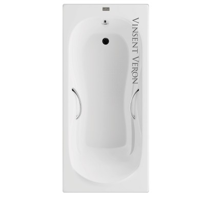 Чугунная ванна Vinsent Veron Haiti 170x80x42 с хромированными ручками