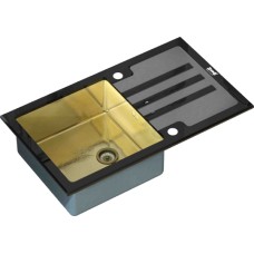 Мойка кухонная Zorg Inox Glass GL-7851-BLACK-BRONZE черное стекло 
