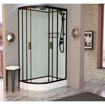 Душевая кабина Frank F418R Black 100x80