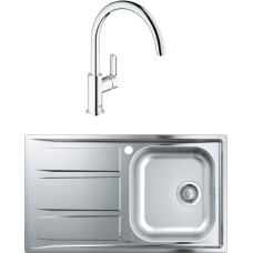 Комплект  Мойка кухонная Grohe K400 31566SD0 + Смеситель Grohe BauEdge 31367000 для кухонной мойки 