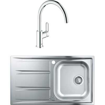 Комплект  Мойка кухонная Grohe K400 31566SD0 + Смеситель Grohe BauEdge 31367000 для кухонной мойки