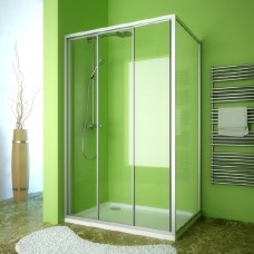 Душевой уголок GuteWetter Practic Rectan GK-403 левая 110x75 см стекло бесцветное, профиль матовый хром 