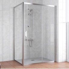 Душевой уголок Vegas Glass ZP+ZPV 140*70 08 01 профиль глянцевый хром, стекло прозрачное 