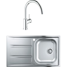 Комплект  Мойка кухонная Grohe K400 31566SD0 + Смеситель Grohe BauClassic 31234000 для кухонной мойки 