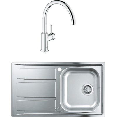 Комплект  Мойка кухонная Grohe K400 31566SD0 + Смеситель Grohe BauClassic 31234000 для кухонной мойки
