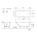 Чугунная ванна Vinsent Veron Italon 170x70x45 с квадратными ручками цвет никель
