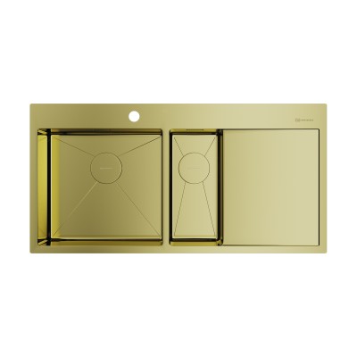 Мойка для кухни Omoikiri Akisame 100-2-LG-L светлое золото