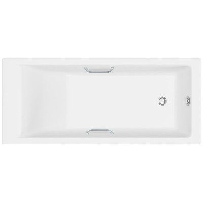 Ванна из искусственного камня Delice Diapason Ultra с узким бортом 180x80 глянцевая с ручками хром DLR330052R-G