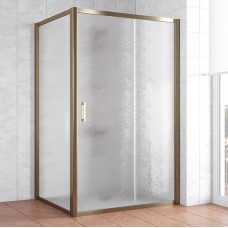 Душевой уголок Vegas Glass ZP+ZPV 110*100 05 02 профиль бронза, стекло шиншилла 
