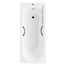 Чугунная ванна Vinsent Veron Soissons 170x70x42 с дугообразными черными матовыми ручками