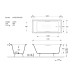 Чугунная ванна Vinsent Veron Square 140x70x45 с квадратными ручками цвет никель и антискользящим покрытием