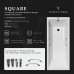 Чугунная ванна Vinsent Veron Square 140x70x45 с квадратными бронзовыми ручками и антискользящим покрытием