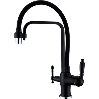 Смеситель Zorg Sanitary ZR 342-6 YF Black для кухонной мойки
