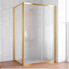 Душевой уголок Vegas Glass ZP+ZPV 140*70 09 02 профиль золото, стекло шиншилла 