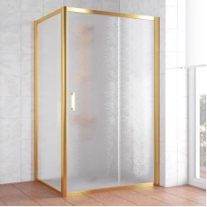 Душевой уголок Vegas Glass ZP+ZPV 120*80 09 02 профиль золото, стекло шиншилла 