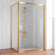 Душевой уголок Vegas Glass ZP+ZPV 140*70 09 01 профиль золото, стекло прозрачное 