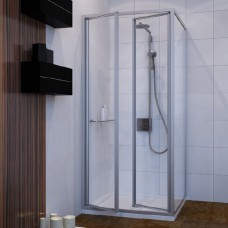 Душевой уголок GuteWetter Practic Square GK-402 левая 90x90 см стекло бесцветное, профиль матовый хром 