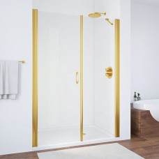 Душевая дверь в нишу Vegas Glass EP-F-2 165 09 01 L профиль золото, стекло прозрачное 