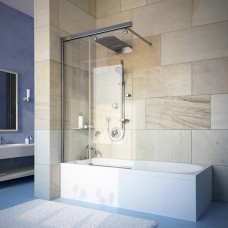 Шторка на ванну GuteWetter Slide Pearl GV-862 левая 120 см стекло бесцветное, профиль хром 