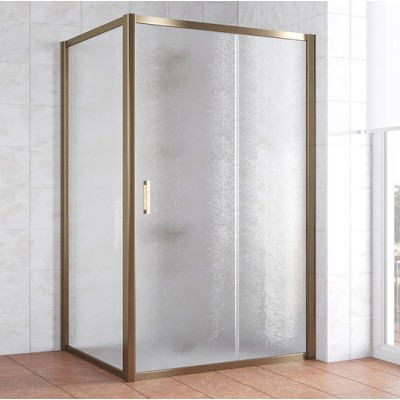 Душевой уголок Vegas Glass ZP+ZPV 120*100 05 02 профиль бронза, стекло шиншилла