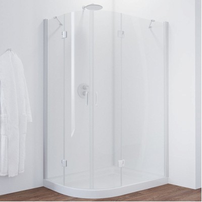 Душевой уголок Vegas Glass AFS-F 120*110 01 01 R профиль белый, стекло прозрачное