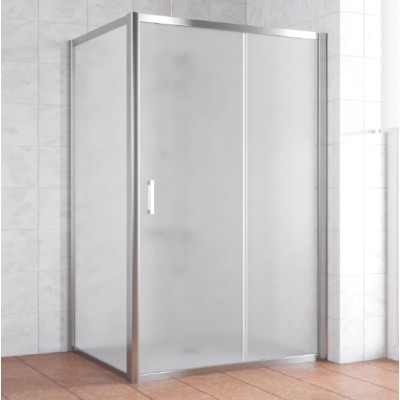 Душевой уголок Vegas Glass ZP+ZPV 140*80 08 10 профиль глянцевый хром, стекло сатин