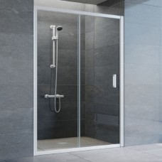 Душевая дверь в нишу Vegas Glass ZP 135 01 01 профиль белый, стекло прозрачное 