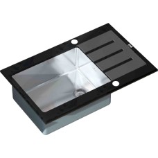 Мойка кухонная Zorg Inox Glass GL-7851-BLACK черное стекло 