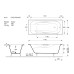 Чугунная ванна Vinsent Veron Aura 170x70x42 с дугообразными ручками цвет никель