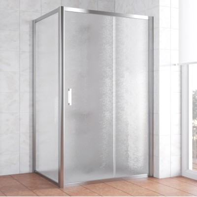 Душевой уголок Vegas Glass ZP+ZPV 120*80 08 02 профиль глянцевый хром, стекло шиншилла