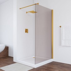 Душевая перегородка Vegas Glass EAF 86 09 05 профиль золото, стекло бронза 
