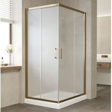 Душевой уголок Vegas Glass ZA-F 90*80 05 10 профиль бронза, стекло сатин 