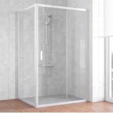 Душевой уголок Vegas Glass ZP+ZPV 110*100 01 01 профиль белый, стекло прозрачное 