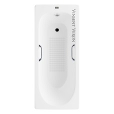 Чугунная ванна Vinsent Veron Soissons 170x70x42 с квадратными хромированными ручками и антискользящим покрытием