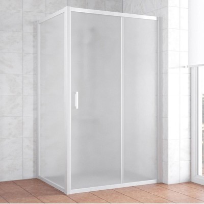 Душевой уголок Vegas Glass ZP+ZPV 120*90 01 10 профиль белый, стекло сатин