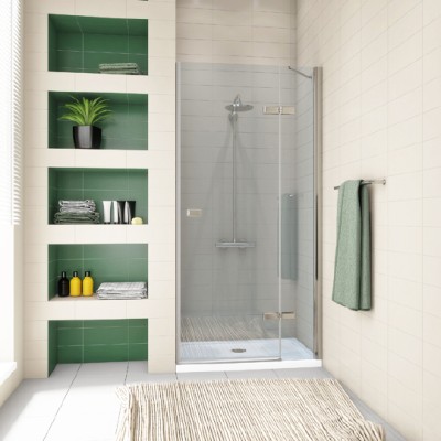 Душевая дверь в нишу GuteWetter Trend Door GK-862AP правая 135 см стекло бесцветное Two, профиль хром