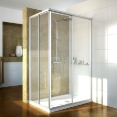 Душевой уголок GuteWetter Practic Rectan GK-422 правая 110x90 см стекло бесцветное, профиль матовый хром 