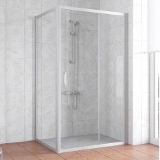Душевой уголок Vegas Glass ZP+ZPV 100*90 07 01 профиль матовый хром, стекло прозрачное 