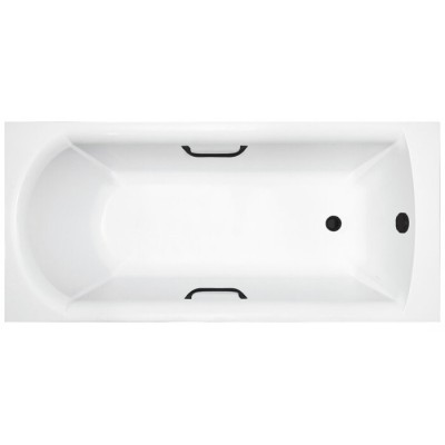 Ванна из искусственного камня Delice Astra 180x80 глянцевая с черными ручками DLR330057RB-G