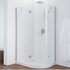 Душевой уголок Vegas Glass AFS-F 110*90 07 01 L профиль матовый хром, стекло прозрачное 
