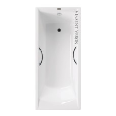 Чугунная ванна Vinsent Veron Devon 180x75x45 с хромированными ручками
