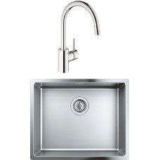 Комплект  Мойка кухонная Grohe K700U 31574SD0 + Смеситель Grohe Concetto 32663001 для кухонной мойки 