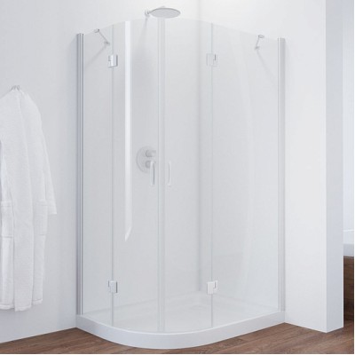 Душевой уголок Vegas Glass AFS-F 120*90 01 01 R профиль белый, стекло прозрачное