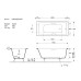 Чугунная ванна Vinsent Veron Devon 190x80x45 с квадратными ручками цвет никель
