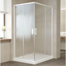 Душевой уголок Vegas Glass ZA-F 110*90 01 02 профиль белый, стекло шиншилла 