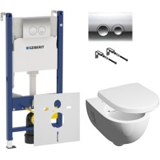 Комплект Инсталляция Geberit Duofix Delta 3 в 1 с кнопкой хром + Унитаз Keramag Renova Nr.1 + Шумоизоляция 
