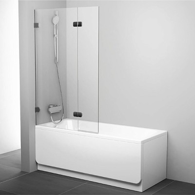 Шторка на ванну Ravak BVS2-100 L Transparent, фурнитура хром