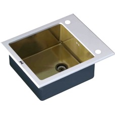 Мойка кухонная Zorg Inox Glass GL-6051-WHITE-BRONZE белое стекло 