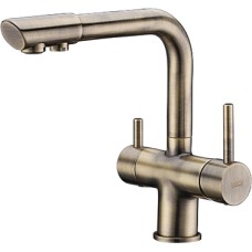 Смеситель Wasserkraft A8037 для кухонной мойки, светлая бронза 